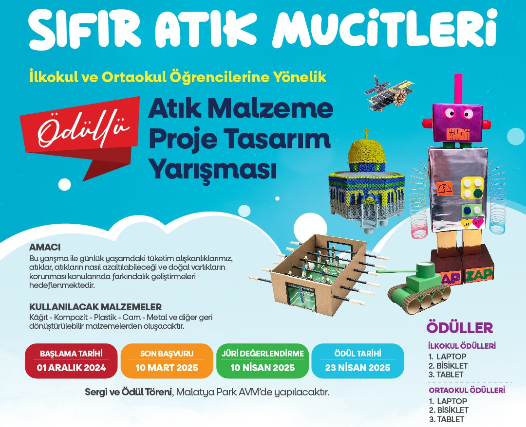 ÖDÜLLÜ ‘ATIK MALZEME PROJE TASARIM YARIŞMASI’ DÜZENLENİYOR