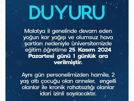 Turgut Özal Üniversitesi Eğitime Ara Verdi